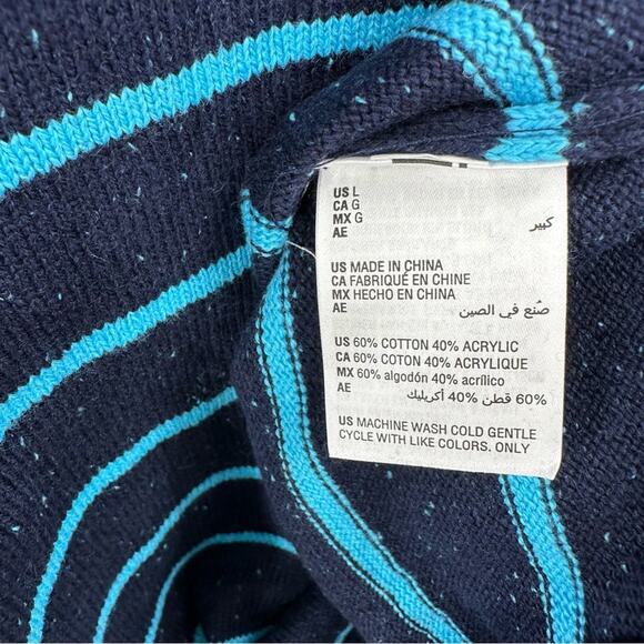 Club Room striped crewneck sweater in blue Size L - Picture 6 of 7